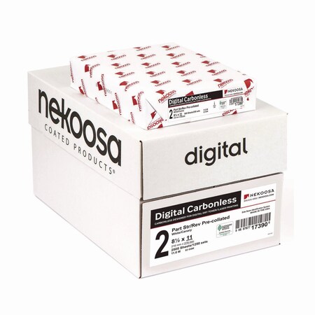 Nekoosa Fast Pack Digital Carbonless Paper, 2-Part, 8.5 x 11, White/Canary, PK2500 17390